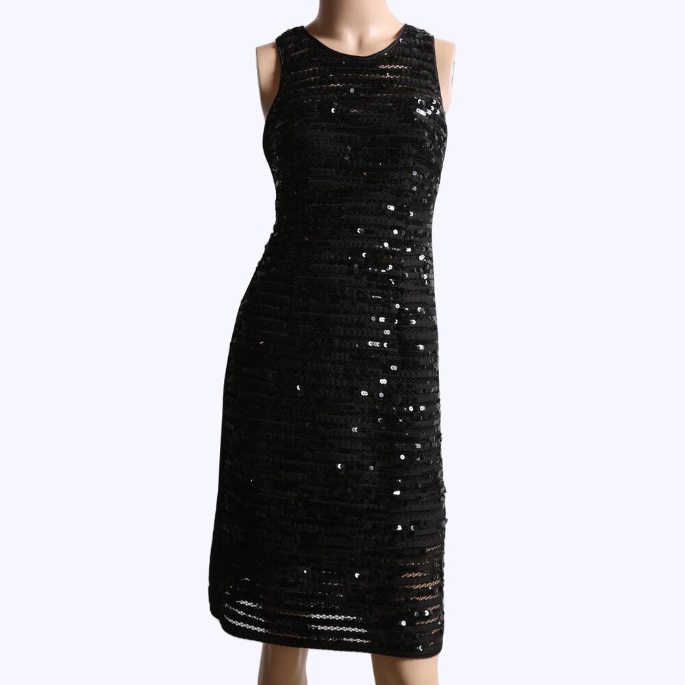 NANETTE LEPORE Black Sequin Roulette Dress